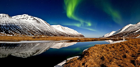 northern lights over iceland